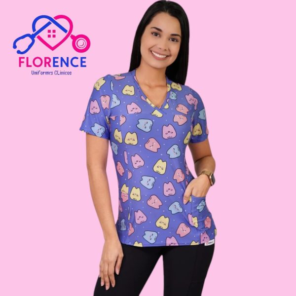 DELANTAL MUJER TELA ELASTICADO ESTAMPADO 2462