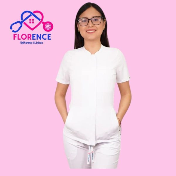 DELANTAL ANTIFLUIDO MODELO JAZMIN BLANCO