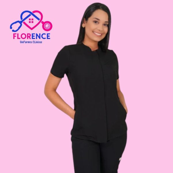 DELANTAL ANTIFLUIDO MODELO JAZMIN NEGRO