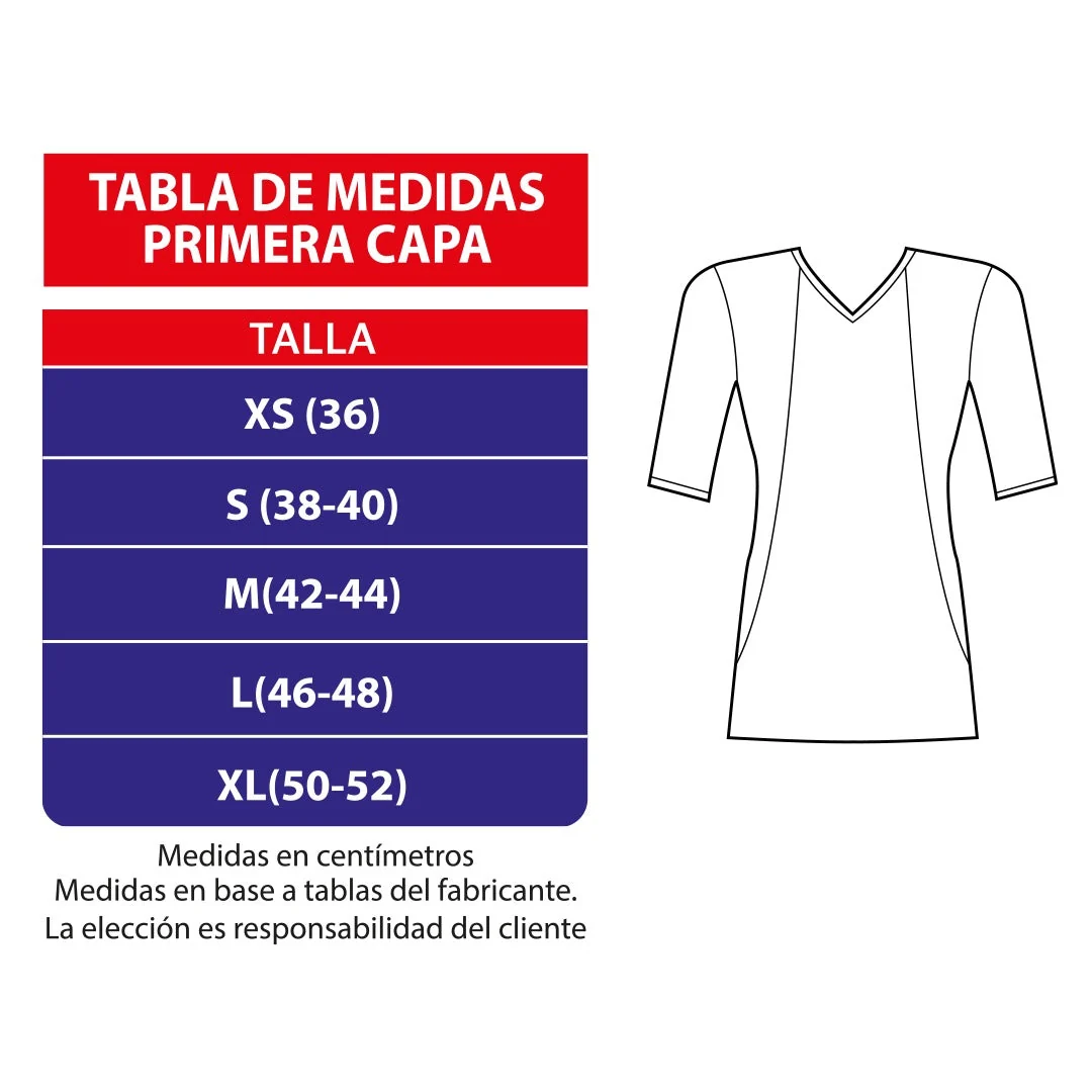 Primera capa clinica manga 3/4 azul rey 300-2