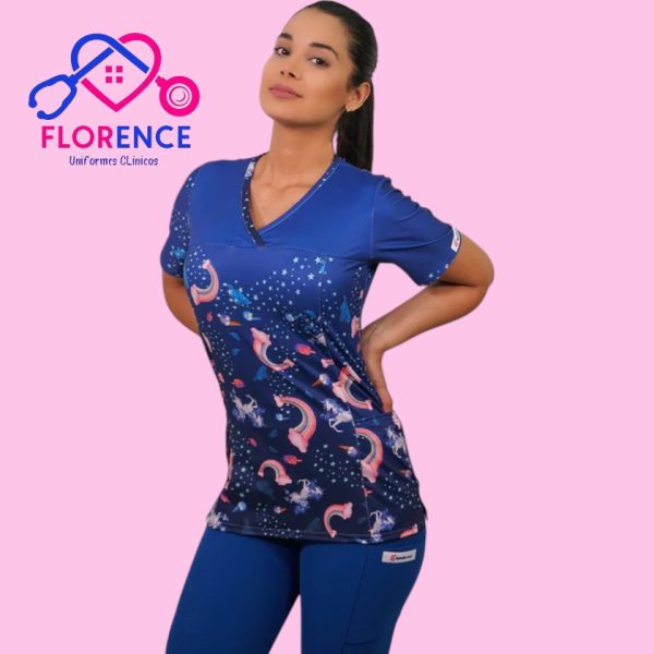 DELANTAL MUJER TELA ELASTICADO ESTAMPADO  2450