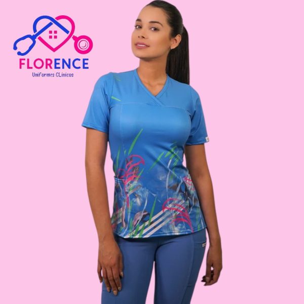 DELANTAL MUJER TELA ELASTICADO ESTAMPADO  2442