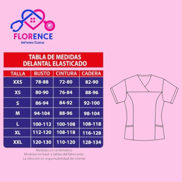 DELANTAL MUJER TELA ELASTICADO ESTAMPADO 2380 - Imagen 2