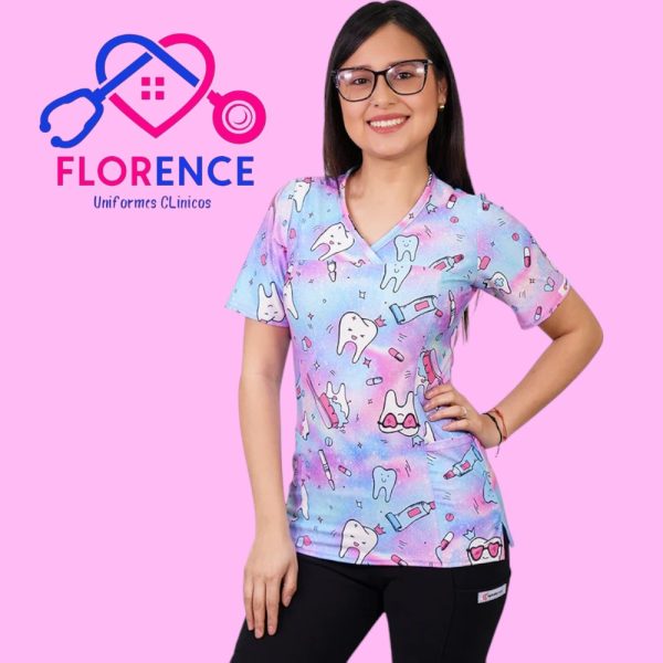 DELANTAL MUJER TELA ELASTICADO ESTAMPADO 2470