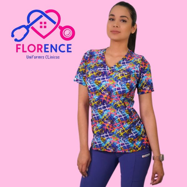 DELANTAL MUJER TELA ELASTICADO ESTAMPADO 2396