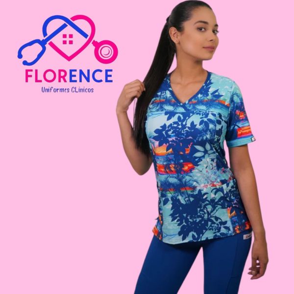 DELANTAL MUJER TELA ELASTICADO ESTAMPADO 2414