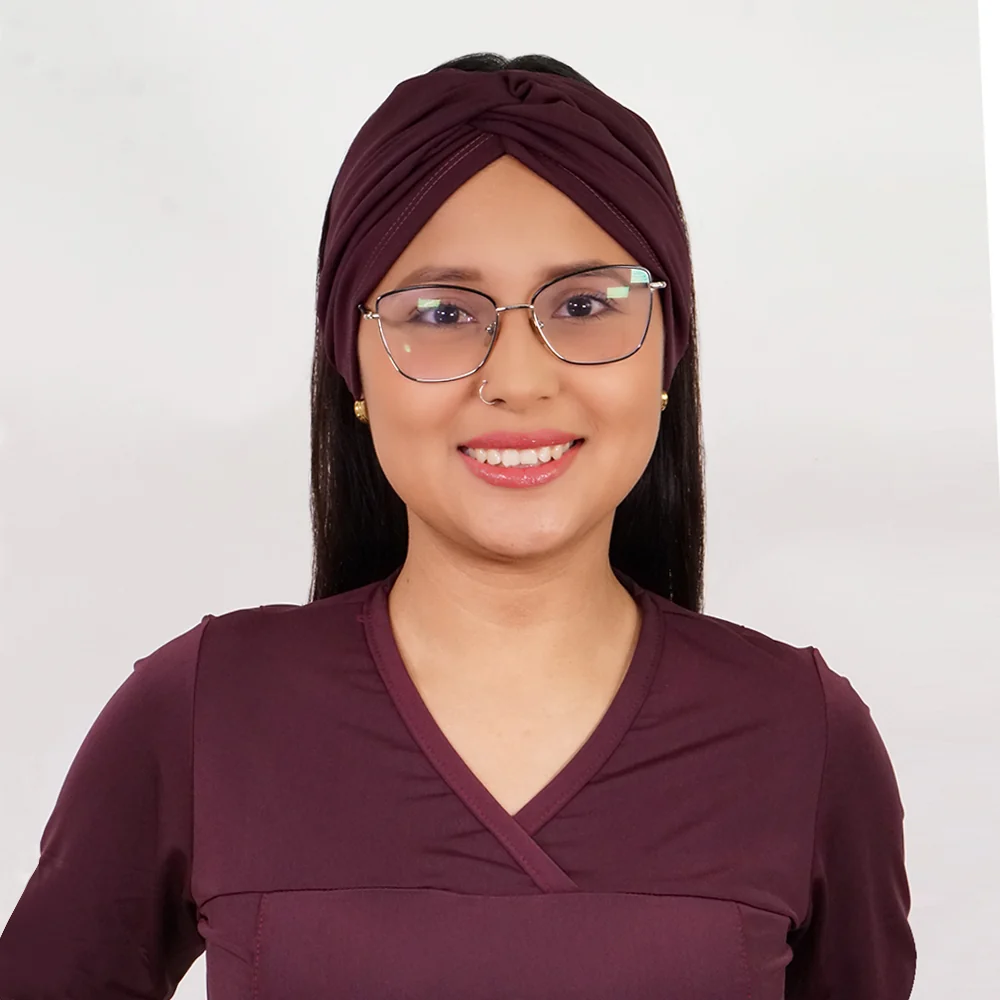 Turbante clinico burdeo spandex tbt-6