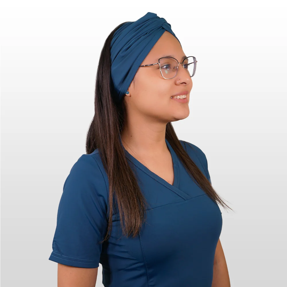 Turbante clinico verde petroleo spandex tbt-9