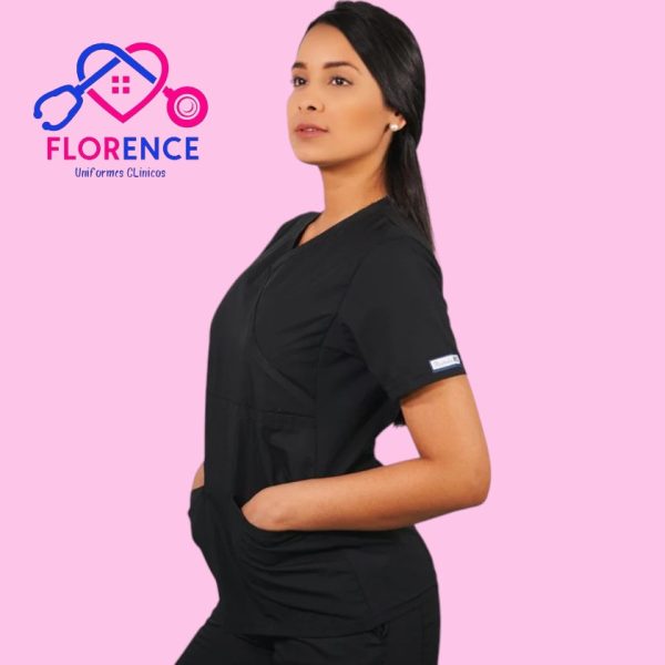 DELANTAL MUJER TELA POPLIN NEGRO 700