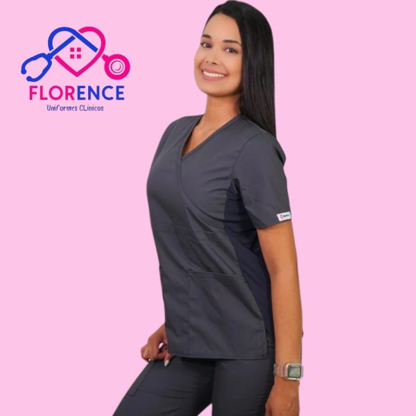 DELANTAL MUJER TELA POPLIN GRIS 710