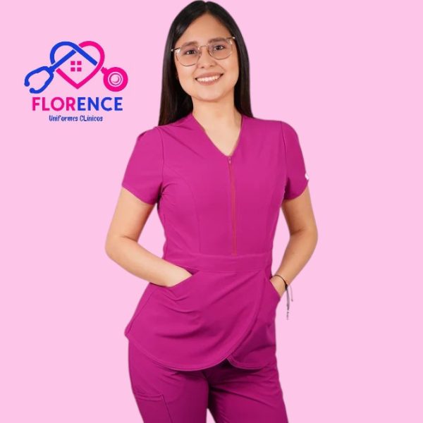 DELANTAL ANTIFLUIDO MODELO TULIPAN FUSCIA