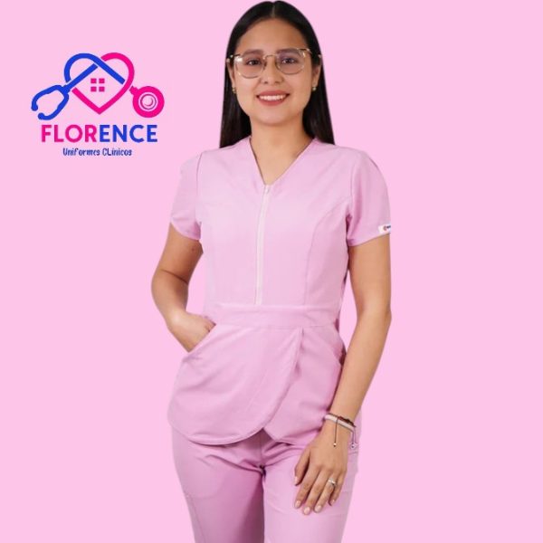 DELANTAL ANTIFLUIDO MODELO TULIPAN ROSADO