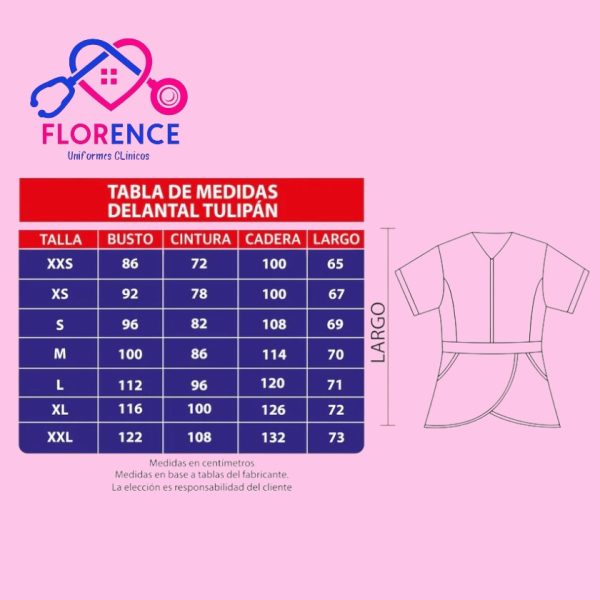 DELANTAL MUJER TELA POPLIN AZUL REY 791 - Imagen 2