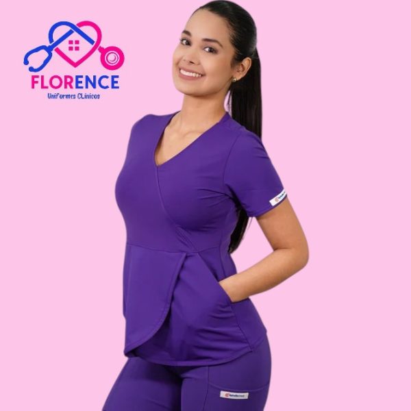 DELANTAL ELASTICADO MODELO TULIPAN SIN CIERRE MORADO