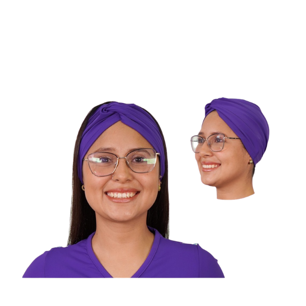 Turbante clinico morado spandex tbt-4