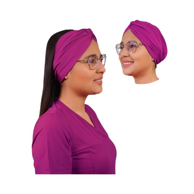Turbante clinico violeta spandex tbt-26
