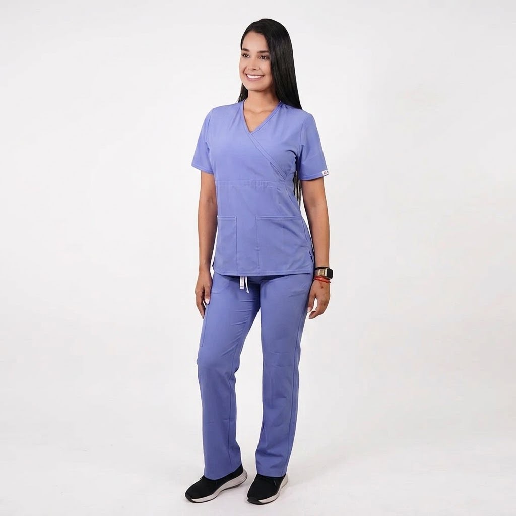 Conjunto antifluidos celeste-pantalon recto