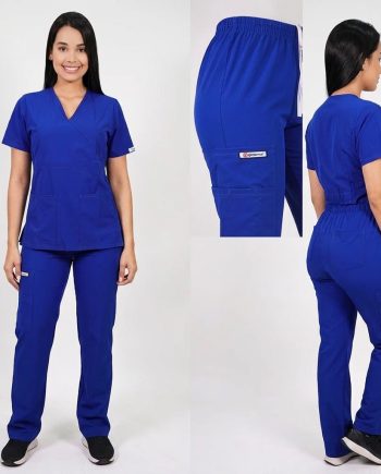 Conjunto antifluidos azul rey-pantalon recto
