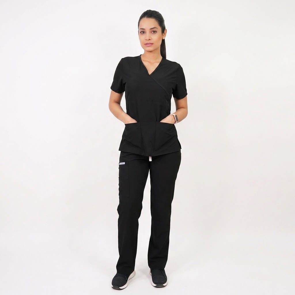 Conjunto antifluidos negro-pantalon recto