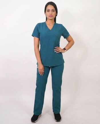 Conjunto antifluidos verde petroleo-pantalon recto