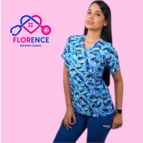 DELANTAL MUJER TELA ELASTICADO ESTAMPADO.2358