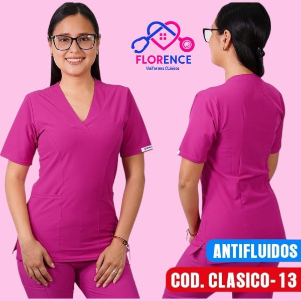 DELANTAL ANTIFLUIDO CLASICO FUSCIA
