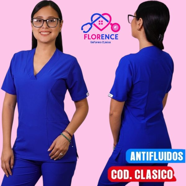 DELANTAL ANTIFLUIDO CLASICO AZUL REY