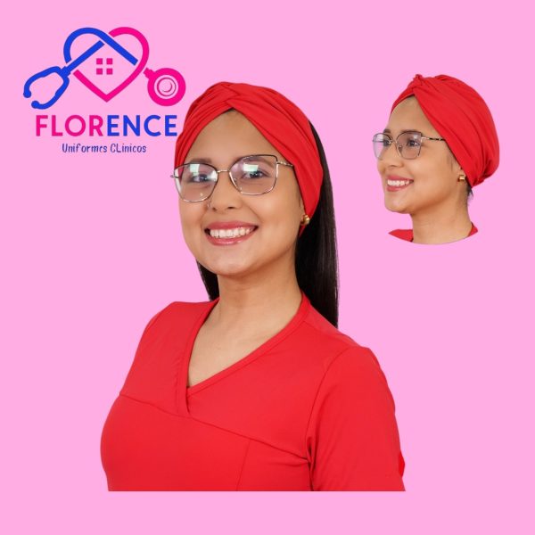 TURBANTE CLINICO ROJO SPANDEX TBT-5
