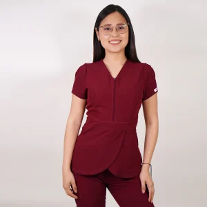 DELANTAL ANTIFLUIDO MODELO TULIPAN CON CIERRE BURDEO-6