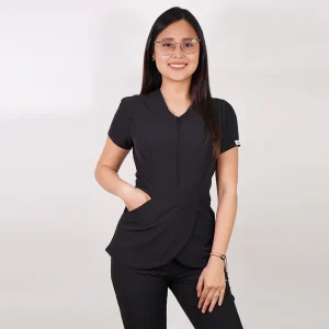 DELANTAL ANTIFLUIDO MODELO TULIPAN CON CIERRE NEGRO-8