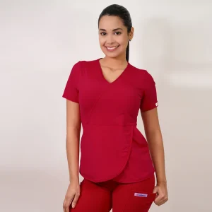 DELANTAL ELASTICADO MODELO TULIPAN SIN CIERRE ROJO-5