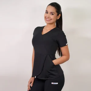 DELANTAL ELASTICADO MODELO TULIPAN SIN CIERRE NEGRO-8