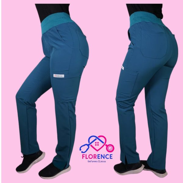 PANTALON ANTIFLUIDO MEDICAL VERDE PETROLEO