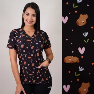 DELANTAL MUJER ELASTICADO CAPIBARA NEGRO 2517