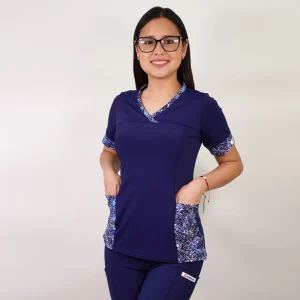 DELANTAL MUJER ELASTICADO AZUL MARINO C/A 101-4