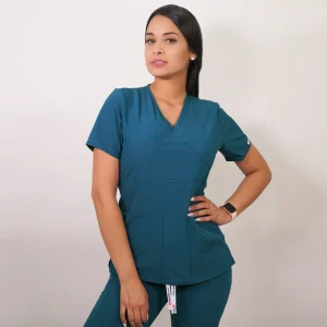 DELANTAL ANTIFLUIDOS MUJER VERDE PETROLEO 2324