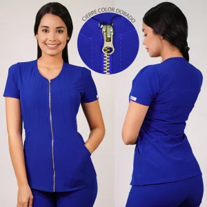 DELANTAL ANTIFLUIDO MODELO LIRIO AZUL REY-2