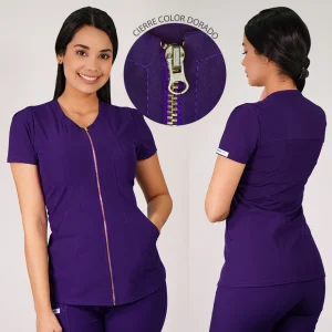 DELANTAL ANTIFLUIDO MODELO LIRIO MORADO-4