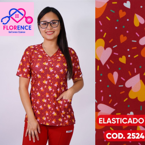 Delantal mujer elasticado estampado 2527