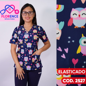 Delantal mujer elasticado estampado 2527