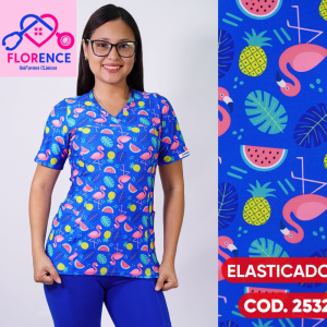Delantal mujer elasticado estampado 2532