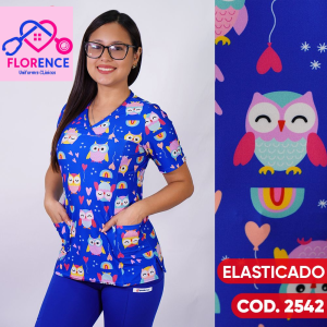 Delantal mujer elasticado estampado 2452