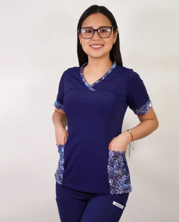 Delantal mujer elasticado azul marino c/a 101-4