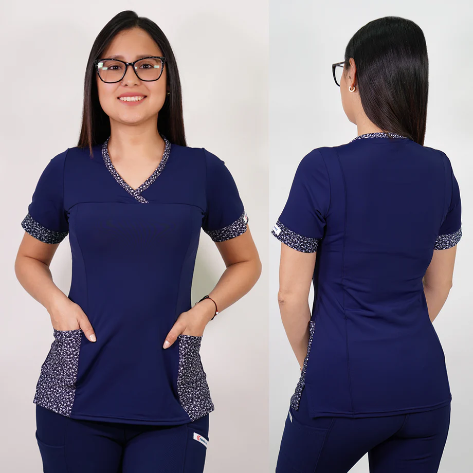 Delantal mujer elasticado azul marino c/a 101-5