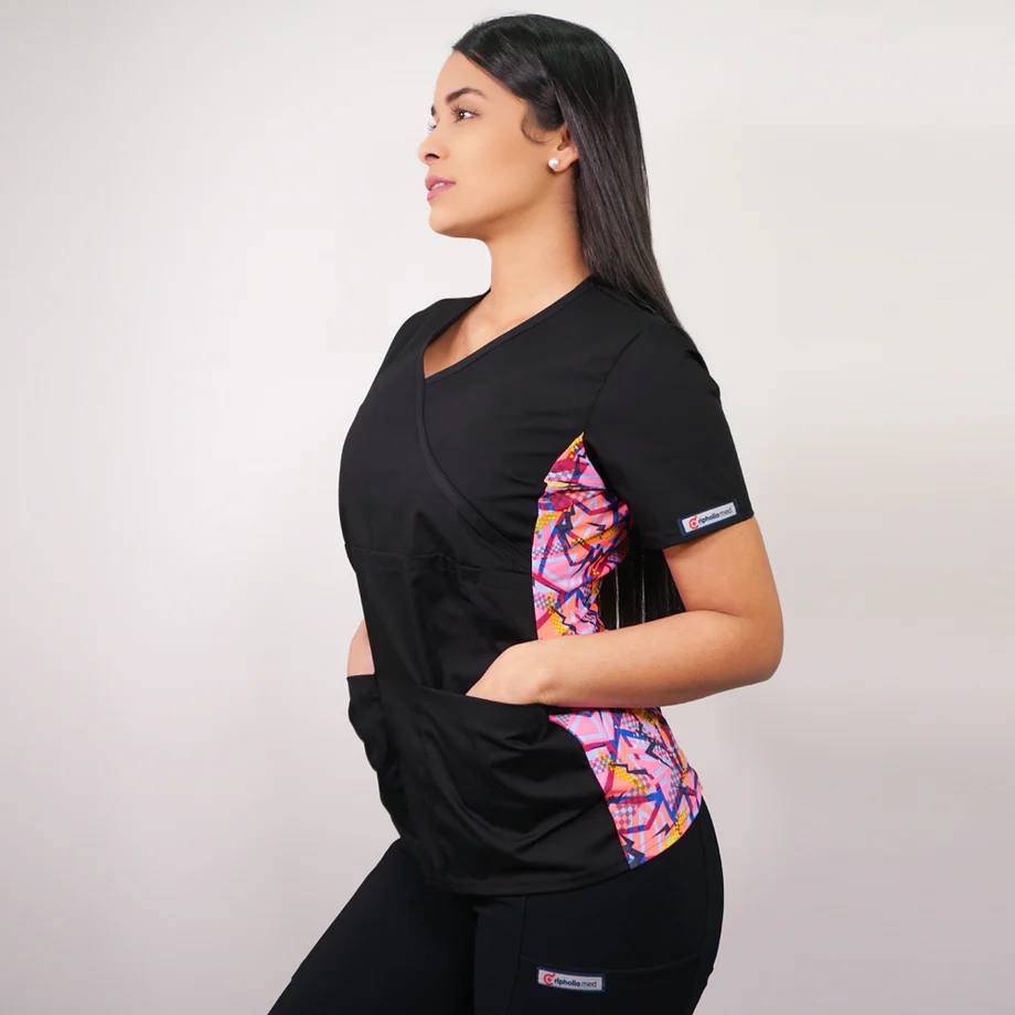 Delantal mujer tela poplin negro 2263