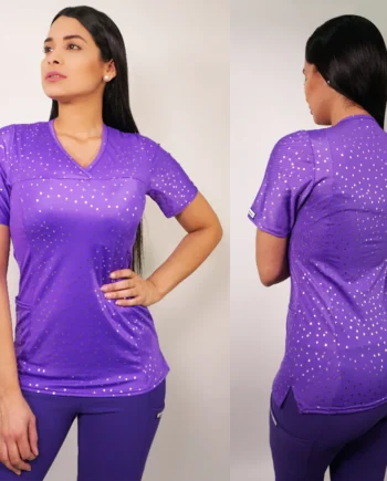 Delantal mujer elasticado diseño morado 2279 liquidacion
