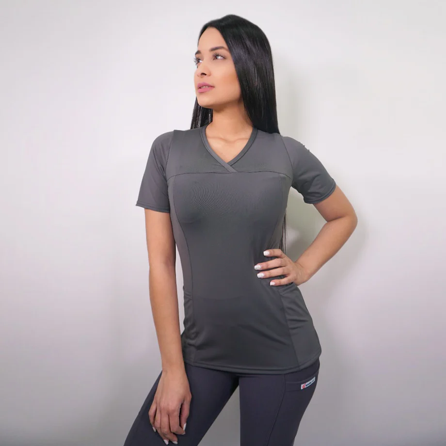 Delantal mujer elasticado gris 2292