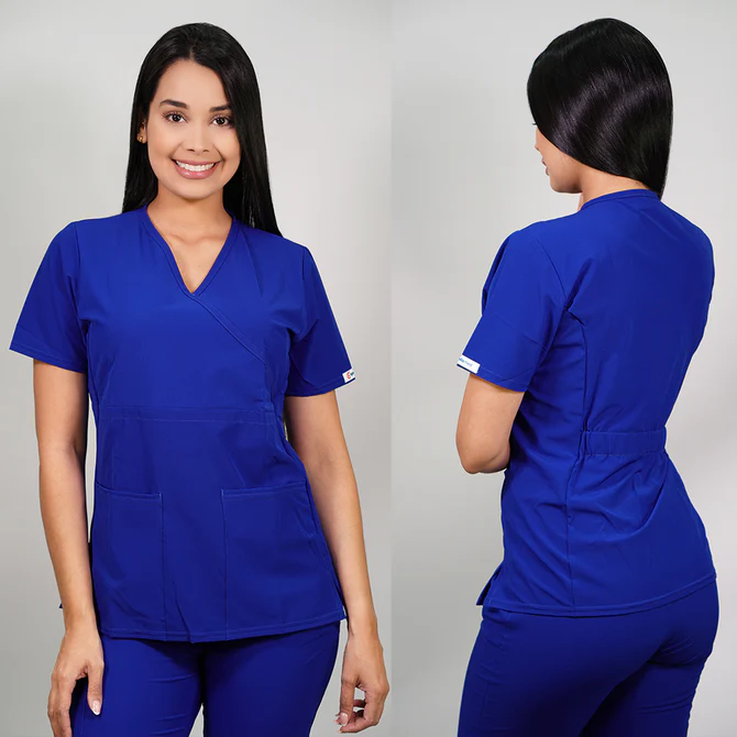 Delantal antifluido mujer azul rey 2309
