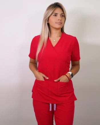 Delantal antifluidos mujer rojo 2322