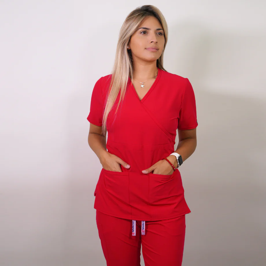Delantal antifluidos mujer rojo 2322